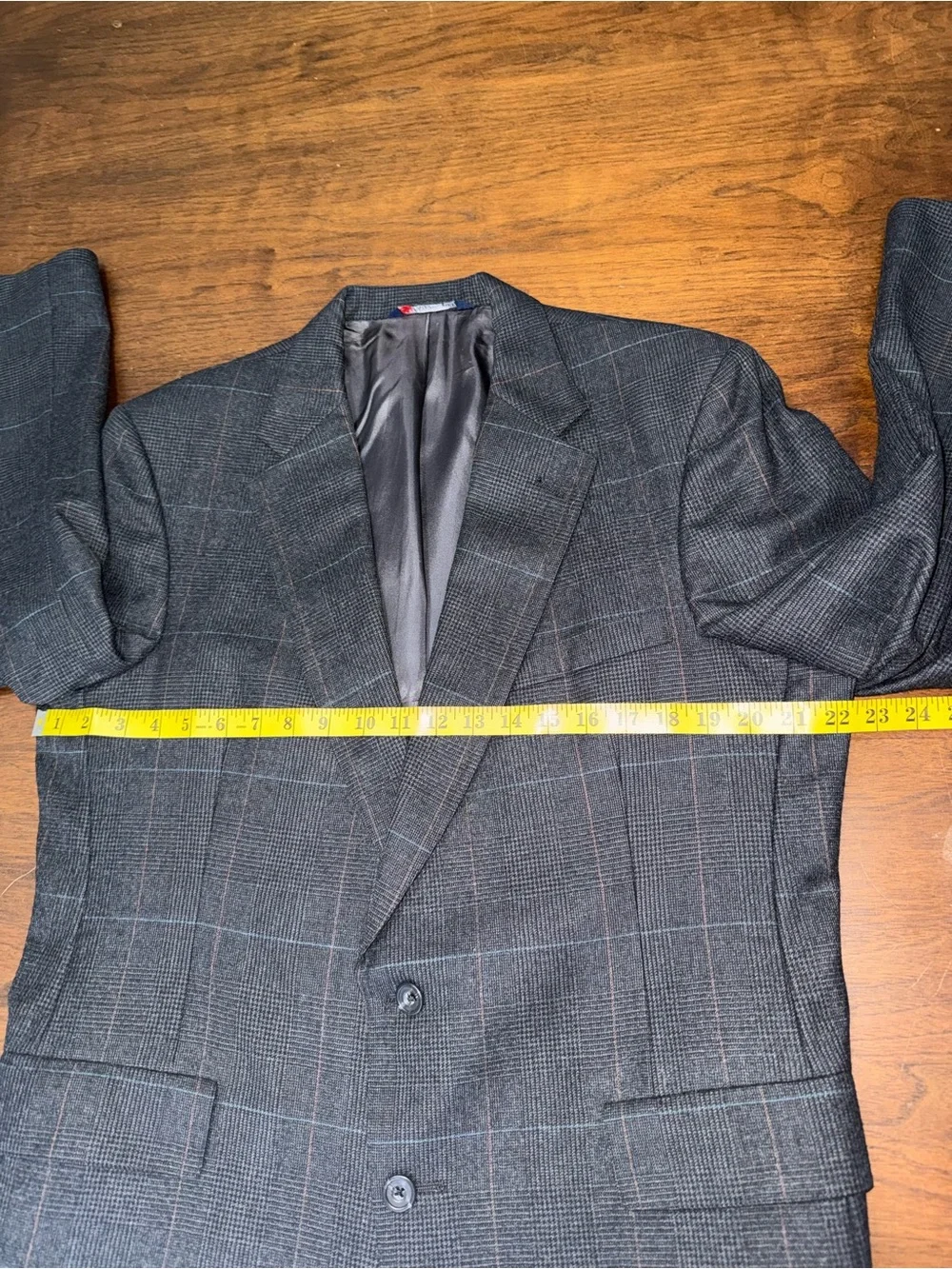 Austin Reed Charcoal Windowpane Suit Set Retro Vintage Bespoke Sports Coat Pants